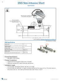Thumbnail of document Data Sheet - SNS Sanitary Non-Intrusive Short Length Sensor